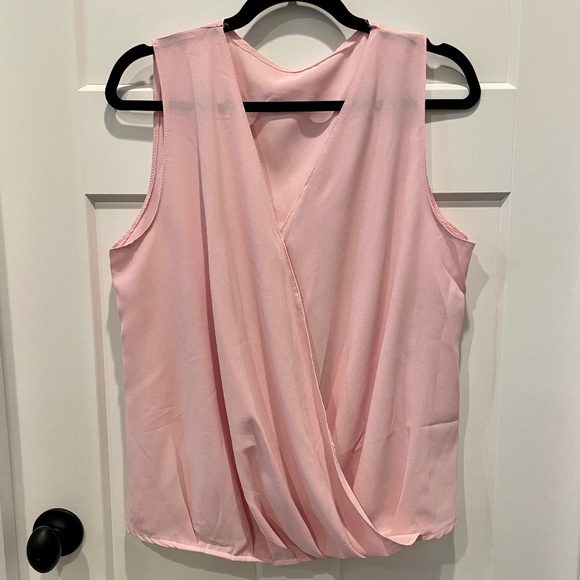 Women's Pink Surplice Tank, Sleeveless, M, Pink, NWOT - Picture 3 of 9